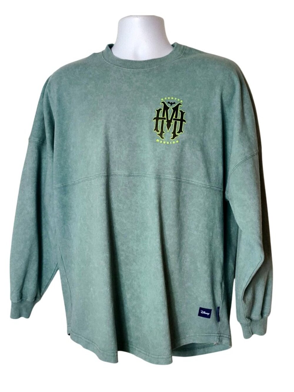 Disney Haunted Mansion Spirit Jersey Adult S Green Sweatshirt Graphic Glow In Da
